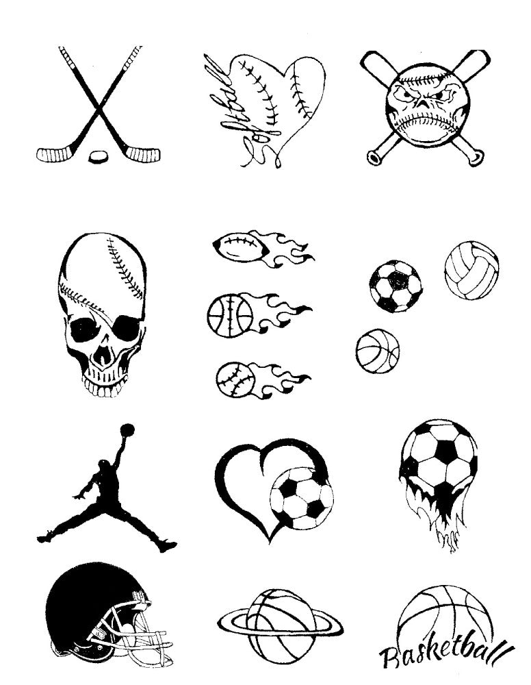 Sports & Athletic Style Henna Tattoo Set