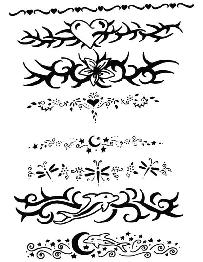 Tribal Ankle & Arm Band Designs A - Henna Tattoo Set