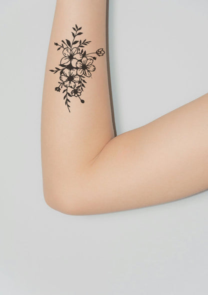 Floral Bouquet Design A -  Henna Tattoo Set