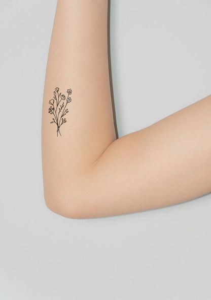 Floral Bouquet Design B - Henna Tattoo Set