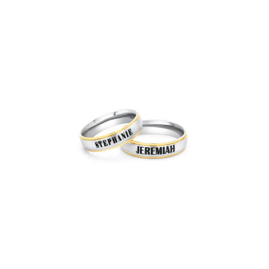 Two Tone Engravable Ring