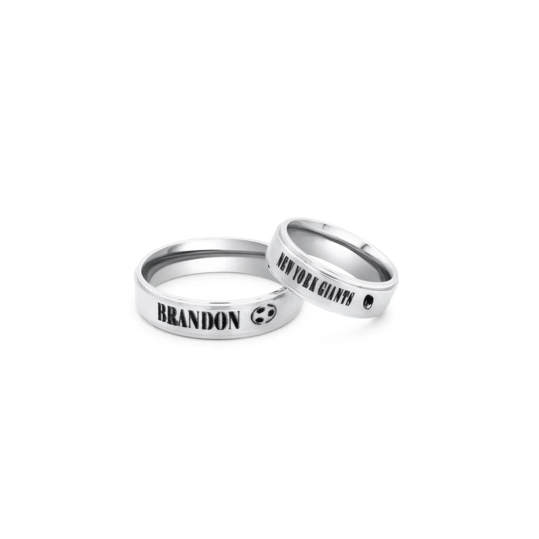 High Polished Stainless Steel Engraved Ring