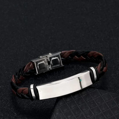 Engravable Leather Braided Bracelets