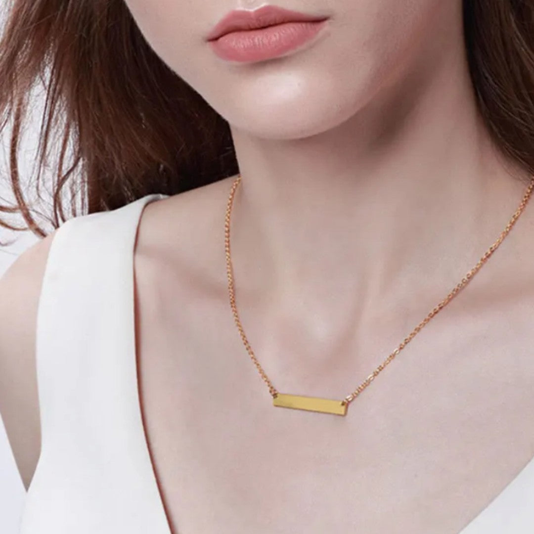 Classic Engravable Bar Necklace