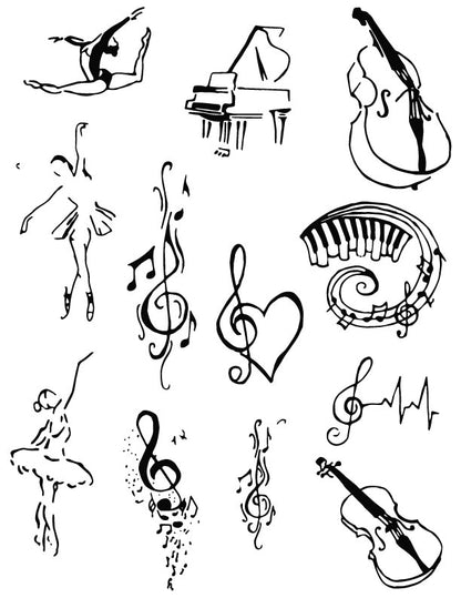 Musical Designs Henna Tattoo Set