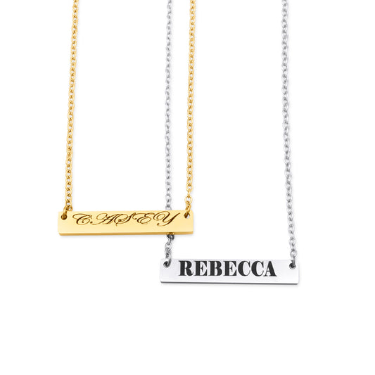 Classic Engravable Bar Necklace